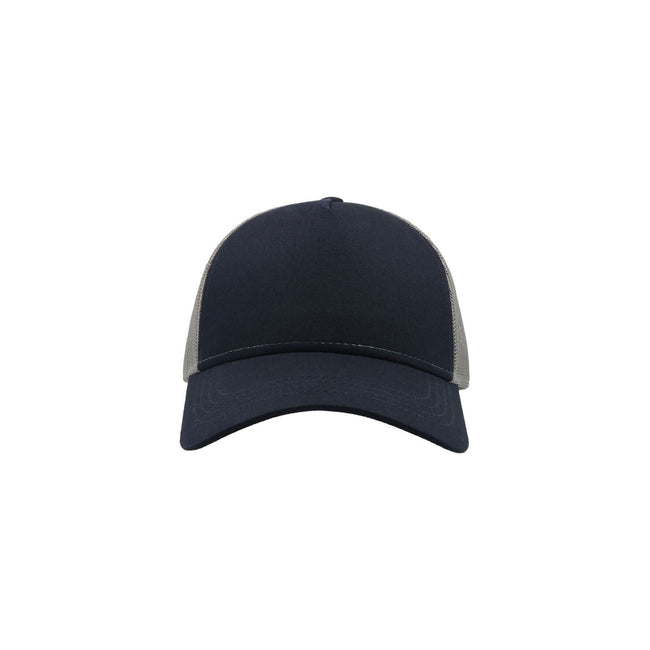 Navy-Gray - Side - Atlantis Rapper Cotton 5 Panel Trucker Cap