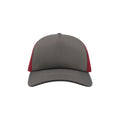 Grey-Red - Pack Shot - Atlantis Rapper 5 Panel Trucker Cap