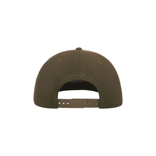 Olive - Back - Atlantis Flat Visor 5 Panel Cap