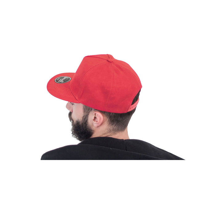Red - Side - Atlantis Flat Visor 5 Panel Cap
