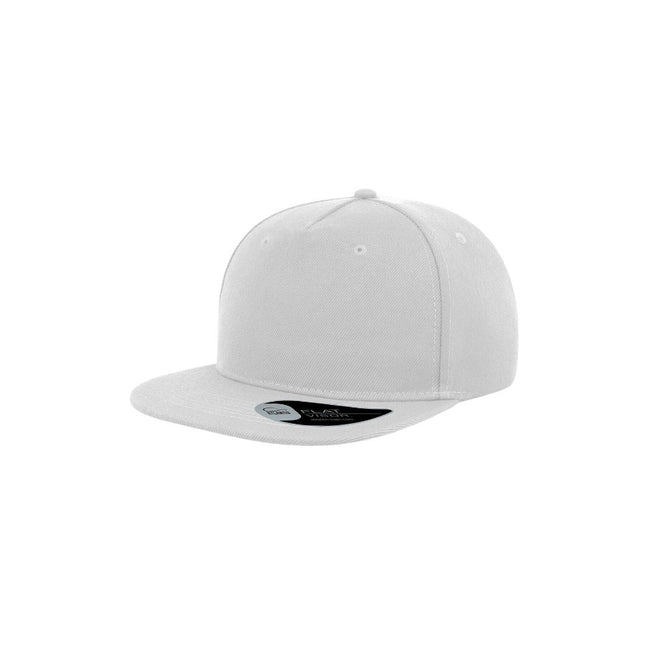 White - Front - Atlantis Flat Visor 5 Panel Cap