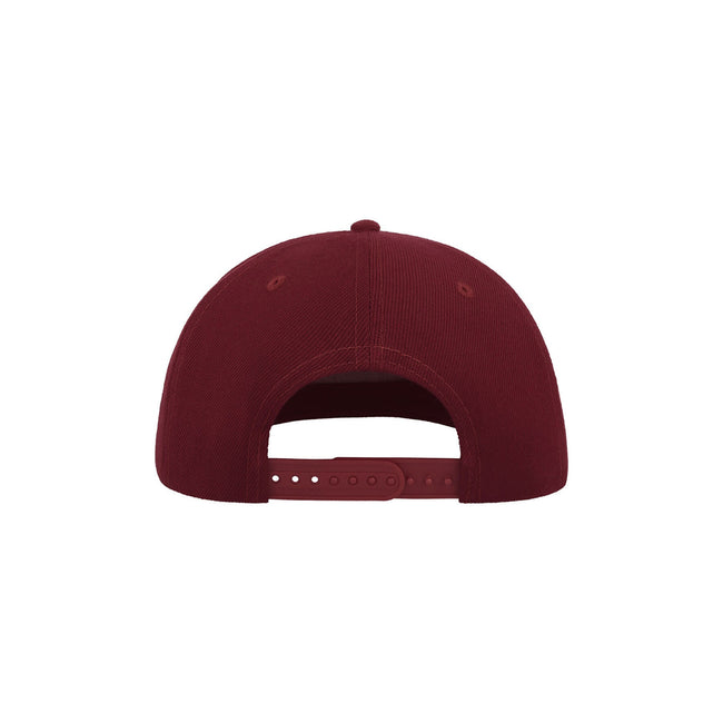 Burgundy - Back - Atlantis Flat Visor 5 Panel Cap