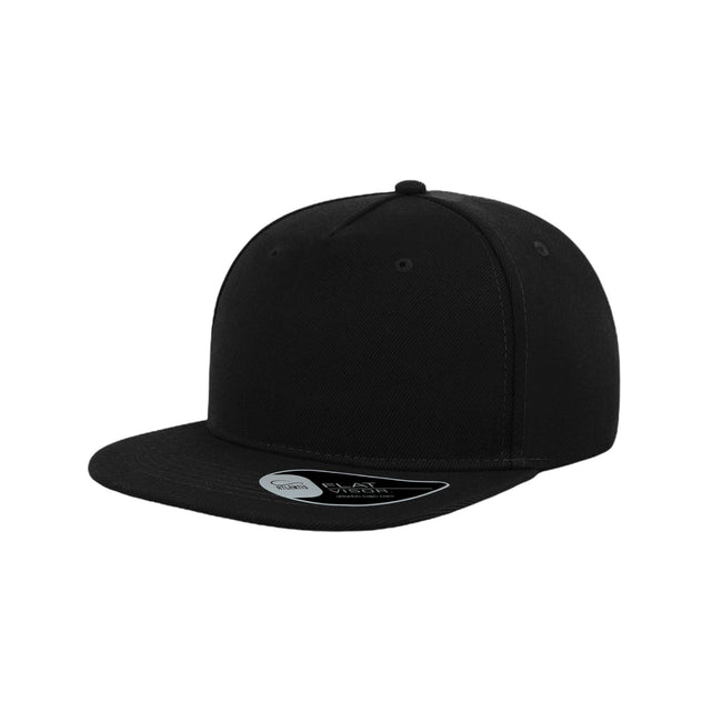 Black - Front - Atlantis Flat Visor 5 Panel Cap