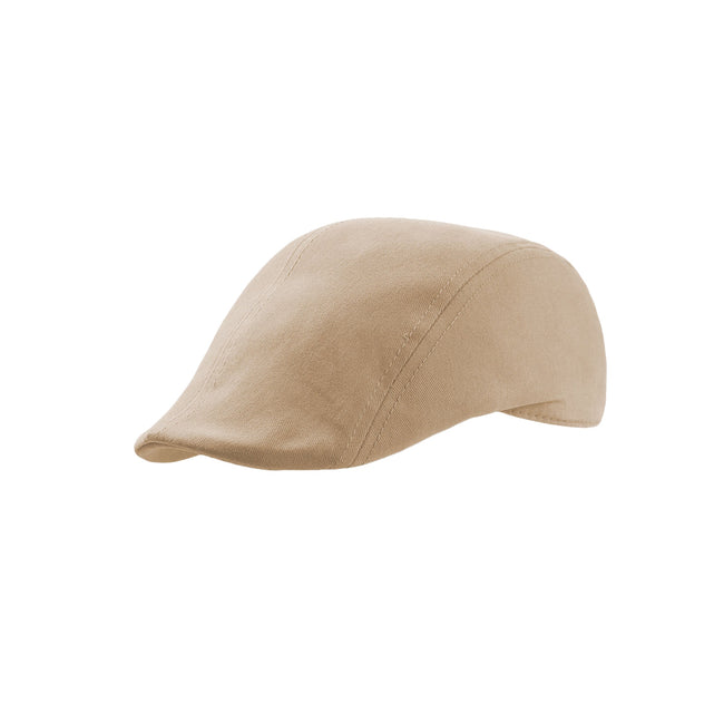 Khaki - Front - Atlantis Swing Brushed Cotton Flat Cap