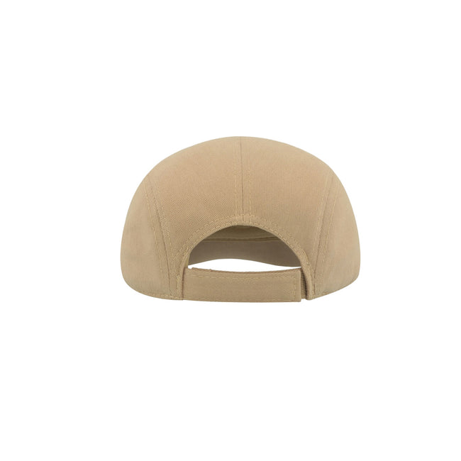 Khaki - Back - Atlantis Swing Brushed Cotton Flat Cap