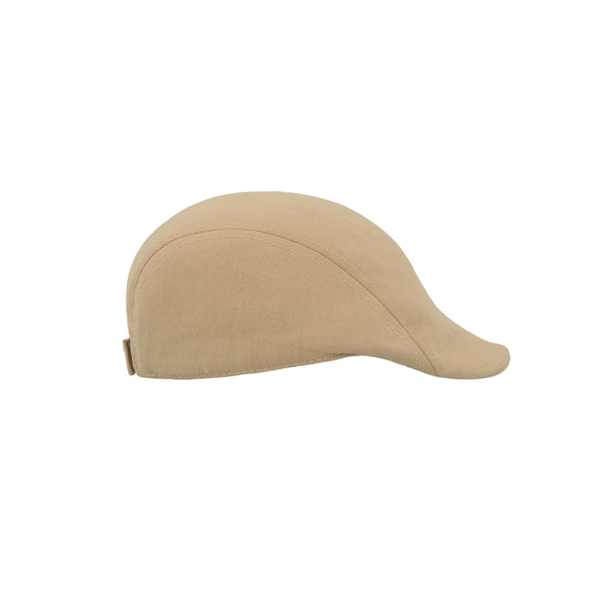 Khaki - Side - Atlantis Swing Brushed Cotton Flat Cap