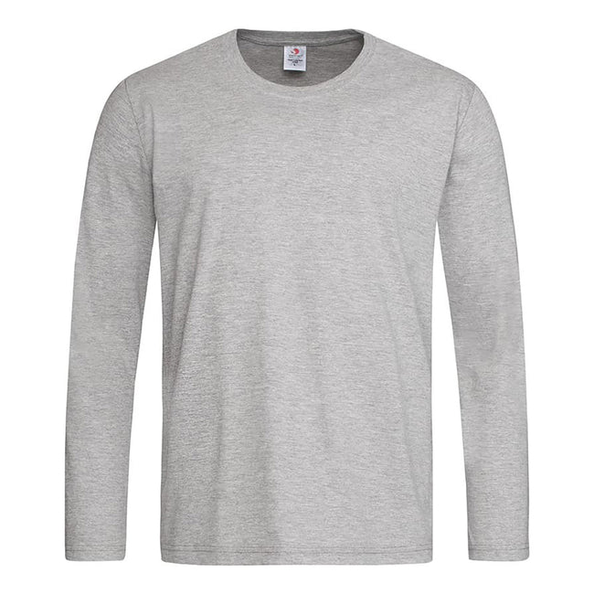 Heather Gray - Front - Stedman Mens Classic Long Sleeved Tee