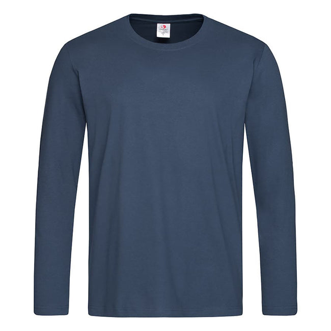 Navy - Front - Stedman Mens Classic Long Sleeved Tee