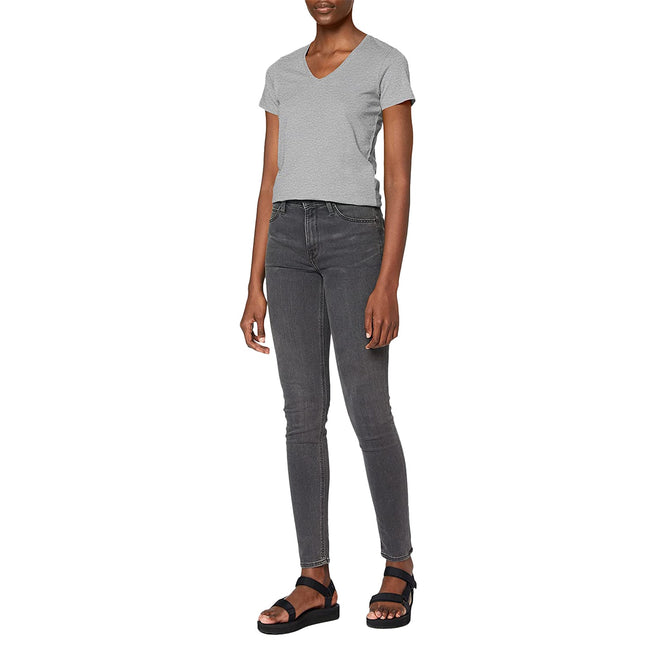 Heather Grey - Back - Stedman Womens-Ladies Classic V Neck Tee