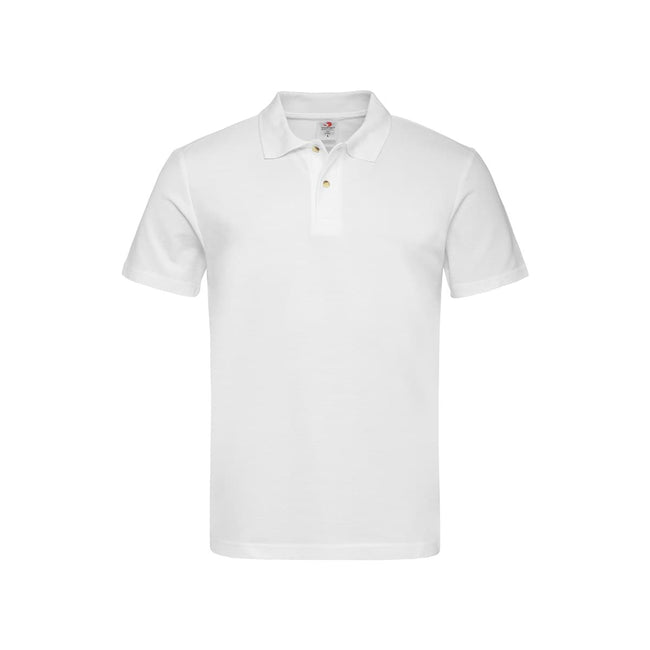 White - Front - Stedman Mens Cotton Polo