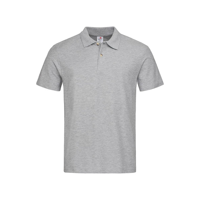 Heather Gray - Front - Stedman Mens Cotton Polo