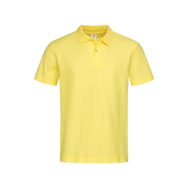 Yellow - Front - Stedman Mens Cotton Polo