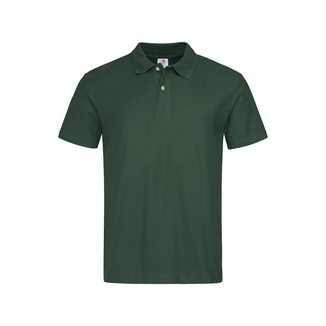 Bottle Green - Front - Stedman Mens Cotton Polo