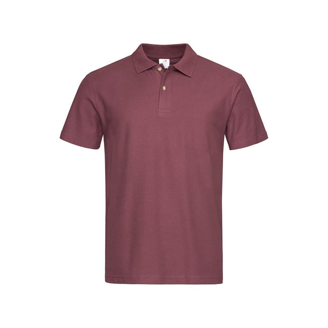 Burgundy Red - Front - Stedman Mens Cotton Polo
