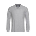 Heather Gray - Front - Stedman Mens Long Sleeved Cotton Polo