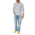Heather Gray - Back - Stedman Mens Long Sleeved Cotton Polo