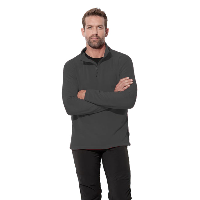 Gray Steel - Back - Stedman Mens Active Half Zip Fleece