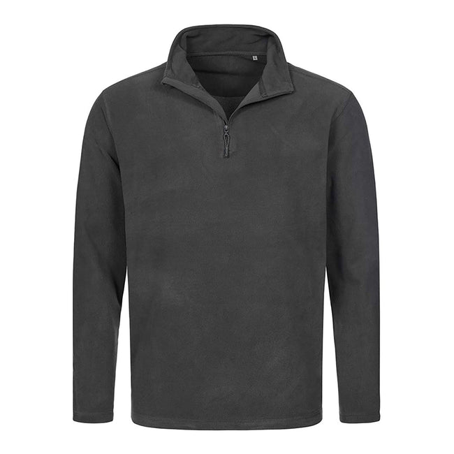 Gray Steel - Front - Stedman Mens Active Half Zip Fleece