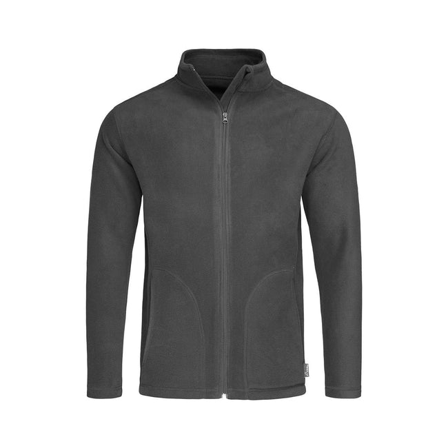 Gray Steel - Front - Stedman Mens Active Full Zip Fleece