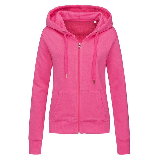 Sweet Pink - Front - Stedman Womens-Ladies Active Zip Hood