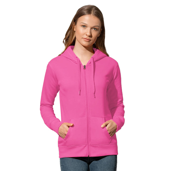 Sweet Pink - Back - Stedman Womens-Ladies Active Zip Hood