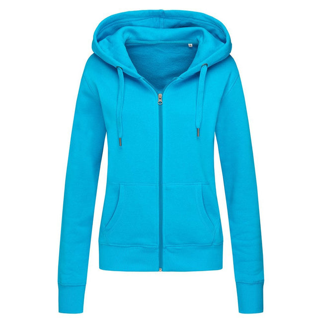 Hawaii Blue - Front - Stedman Womens-Ladies Active Zip Hood