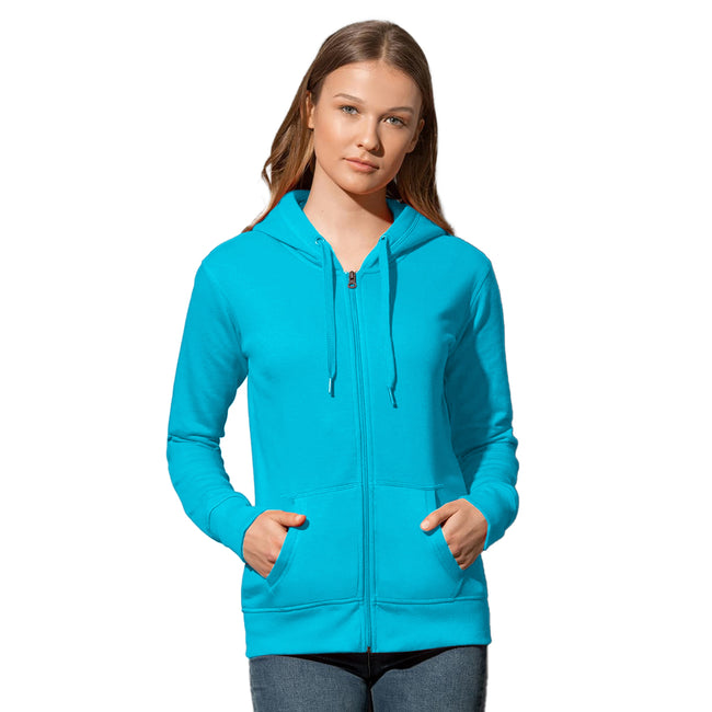 Hawaii Blue - Back - Stedman Womens-Ladies Active Zip Hood