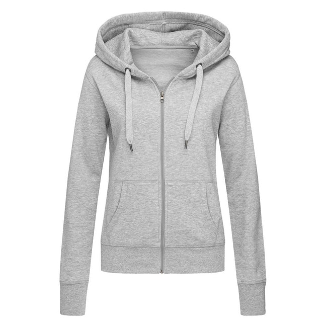 Heather Gray - Front - Stedman Womens-Ladies Active Zip Hood
