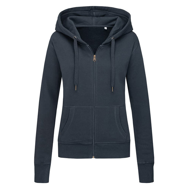Blue Midnight - Front - Stedman Womens-Ladies Active Zip Hood