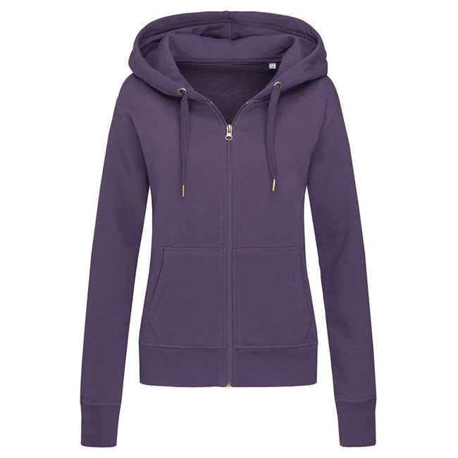 Deep Berry - Front - Stedman Womens-Ladies Active Zip Hood