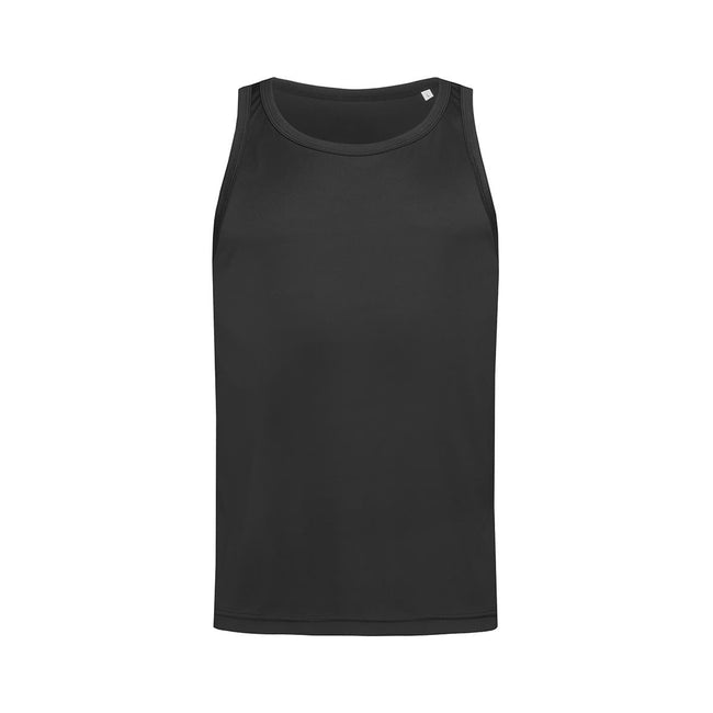 Black Opal - Front - Stedman Mens Active Poly Sports Vest