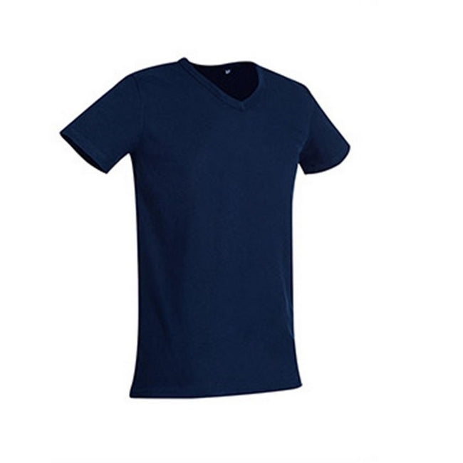Blue - Side - Stedman Mens Ben V Neck Tee