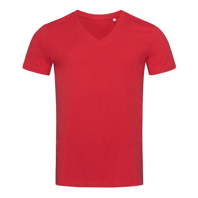 Pepper Red - Front - Stedman Mens James V Neck Tee