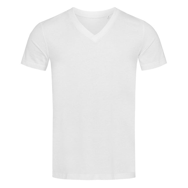 White - Front - Stedman Mens James V Neck Tee