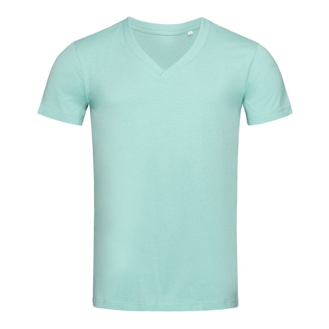 Frosted Blue - Front - Stedman Mens James V Neck Tee