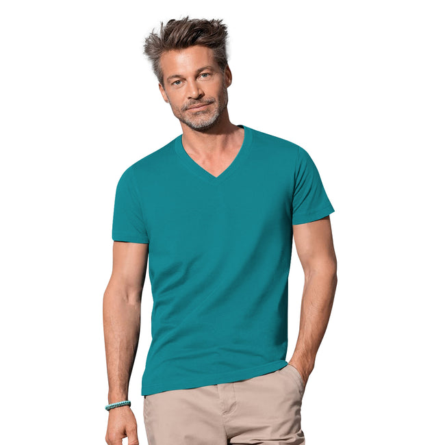 Pacific Blue - Back - Stedman Mens James V Neck Tee