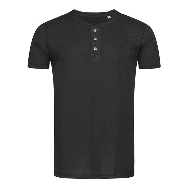 Black Opal - Front - Stedman Mens Shawn Henley Tee