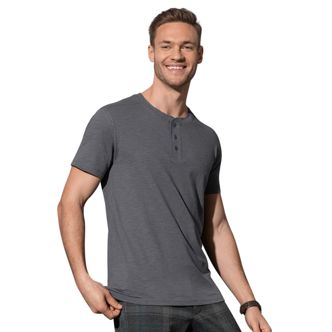 Slate Gray - Back - Stedman Mens Shawn Henley Tee