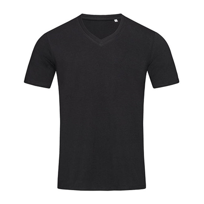 Black - Front - Stedman Mens Dean Deep V Neck Tee