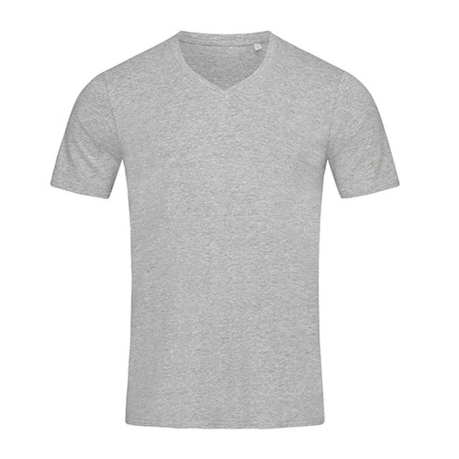 Heather Gray - Front - Stedman Mens Dean Deep V Neck Tee