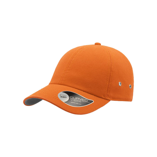 Orange - Side - Atlantis Action 6 Panel Chino Baseball Cap (Pack of 2)