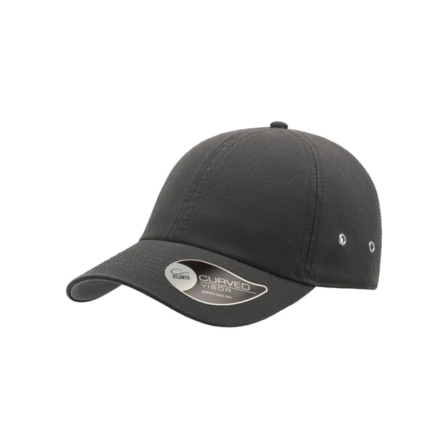 Dark Grey - Side - Atlantis Action 6 Panel Chino Baseball Cap (Pack of 2)