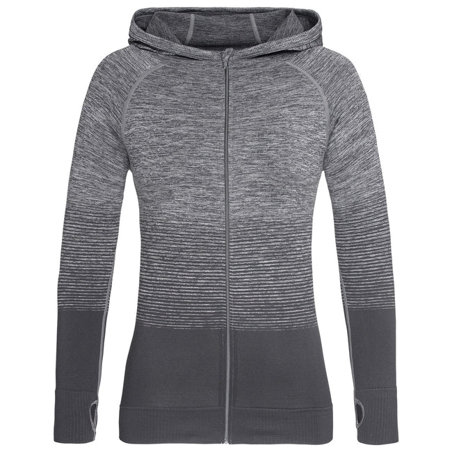 Light Gray Transition - Front - Stedman Womens-Ladies Active Seamless Raglan Jacket