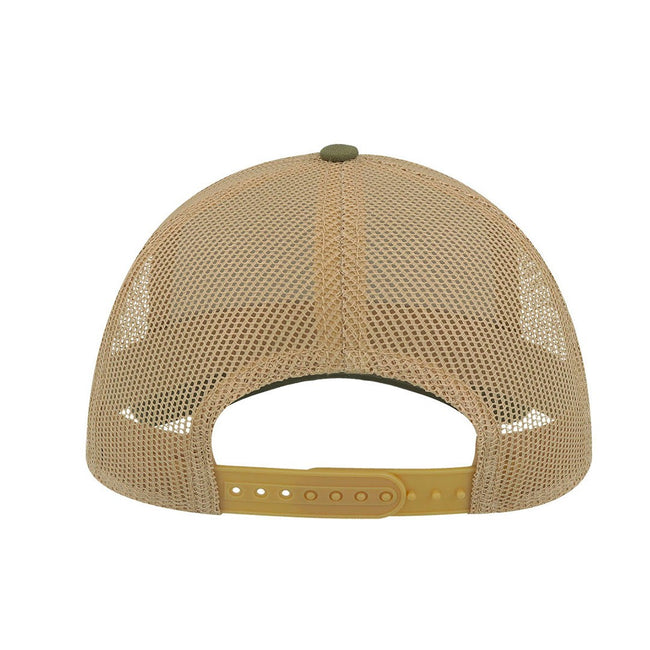 Olive-Khaki - Back - Atlantis Rapper Canvas 5 Panel Trucker Cap