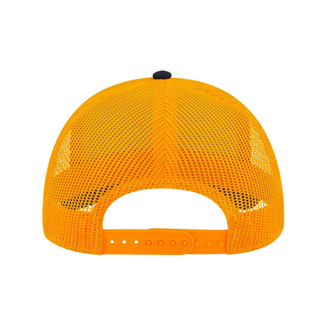 Navy-Yellow - Back - Atlantis Rapper Canvas 5 Panel Trucker Cap