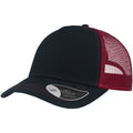 Navy-Burgundy - Front - Atlantis Rapper Canvas 5 Panel Trucker Cap
