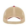 Navy-Burgundy-Beige - Side - Atlantis Rapper Canvas 5 Panel Trucker Cap
