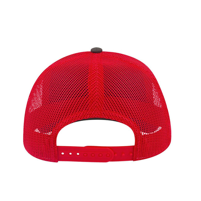 Dark Grey-Red - Back - Atlantis Rapper Canvas 5 Panel Trucker Cap