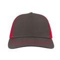Dark Grey-Red - Side - Atlantis Rapper Canvas 5 Panel Trucker Cap