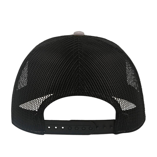 Gray-Black - Back - Atlantis Rapper Canvas 5 Panel Trucker Cap